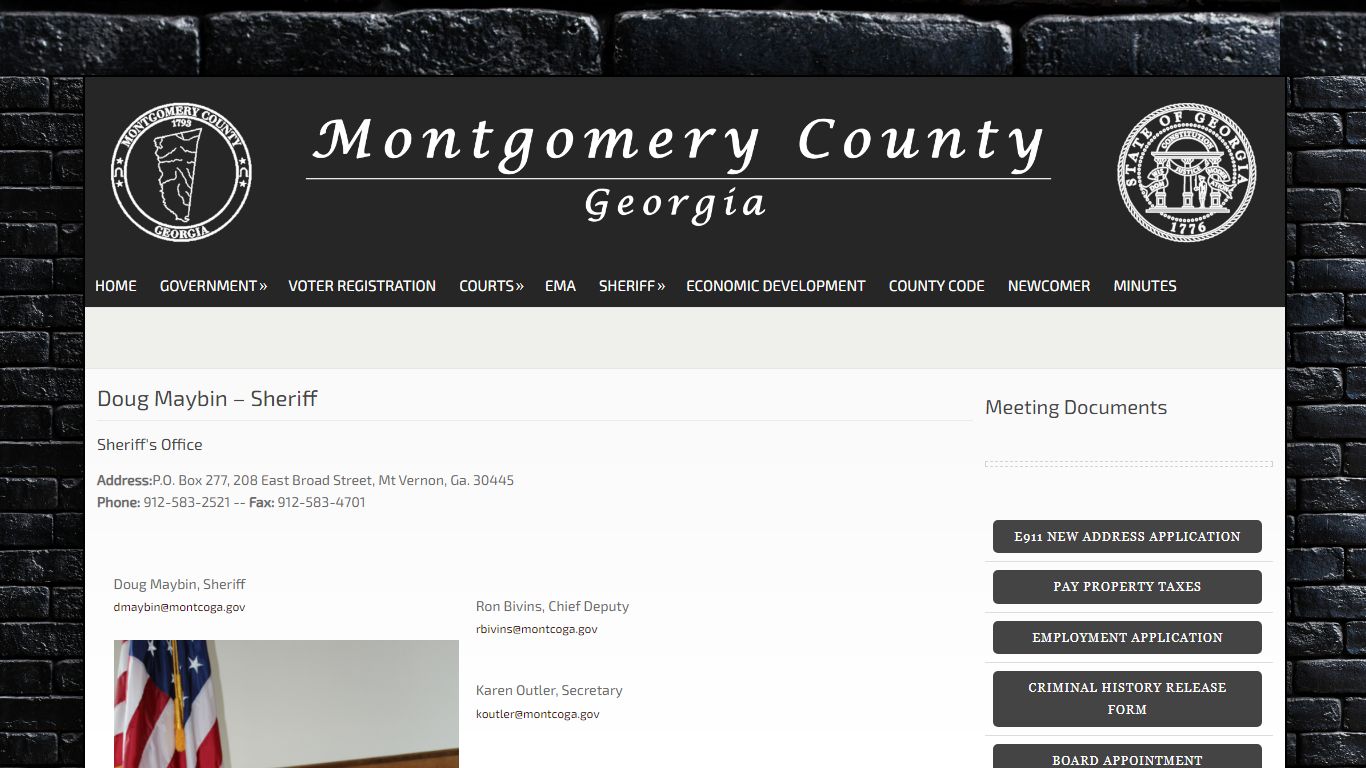 Doug Maybin – Sheriff @ Montgomery County, Georgia